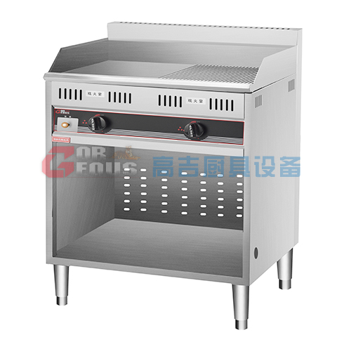 落地型半平半坑燃气式牛排煎炉 MHGG-60HGF